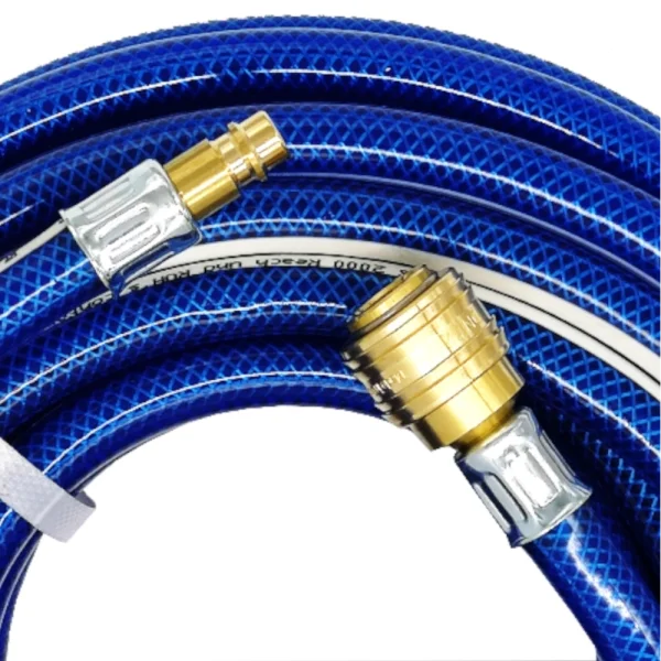 Druckluftschlauchgarnitur 6 mm 15 m Rolle (Kupplung & Stecker mit Hülsen verpresst)