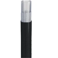 black covered PVC-hose with fabric insert  6 x 3 mm (6 x 12) 50 m roll