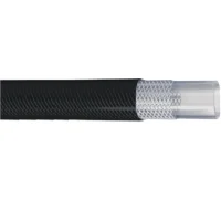 black covered PVC-hose with fabric insert  6 x 3 mm (6 x 12) 50 m roll