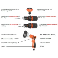 JetSet PVC water hose 1/2" 20 m roll including fitting set, packed in a box